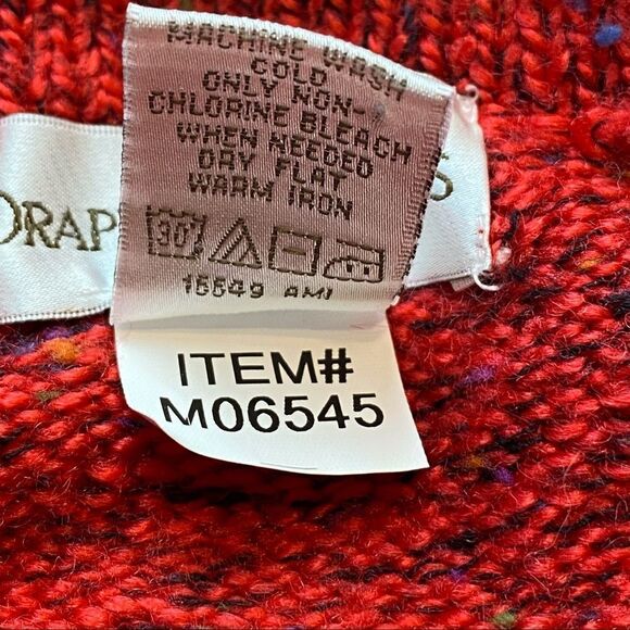 Draper’s & Damon’s Buttoned Red Tweed Cardigan Sweater Size Large - Picture 4 of 11